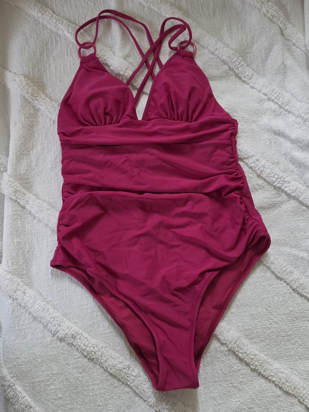 Cupshe Fuchsia Crisscross One-Piece Swimsuit